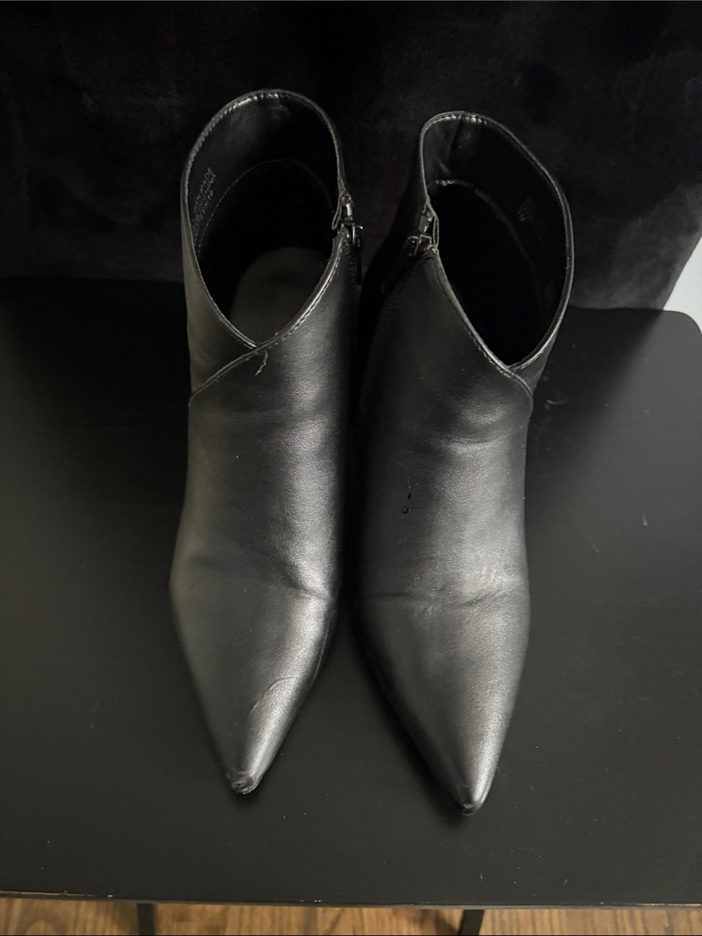 Worthington Black Pointed Toe Ankle Booties